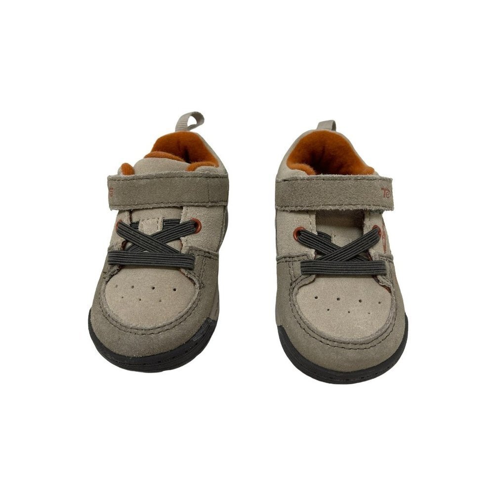 Teva Youth Toddler Sneakers Size 2/3 Tan Orange Dinosaur No Lace